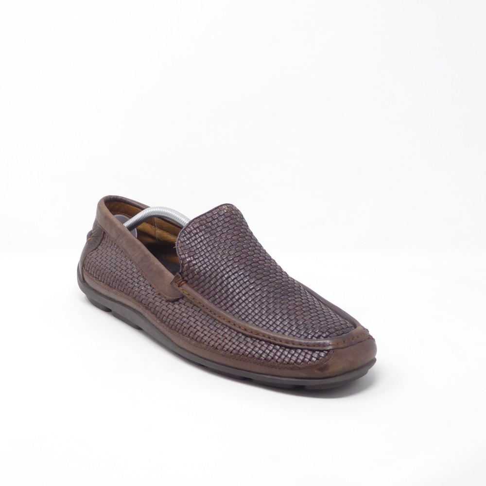 Tommy Bahama Mens Naples Driver All Over Loafers Brown Woven Leather 12D